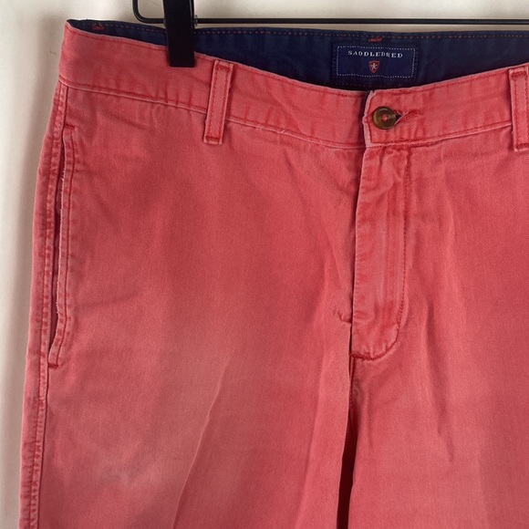 Saddlebred Red Flat Front Chino Shorts Size 32 - Picture 3 of 15